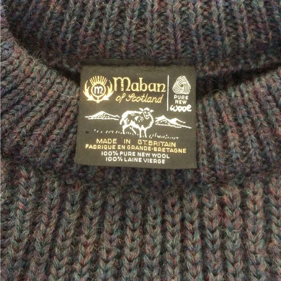 Men's Wool Navy Scottish Sweater by Maban of Scotland